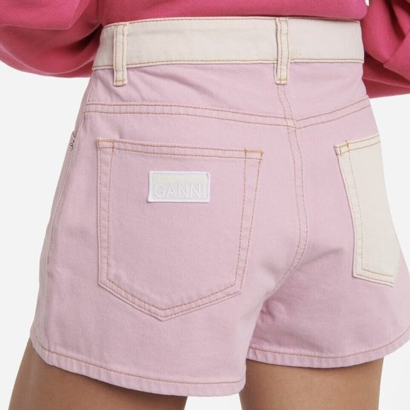 Ganni Pants - GANNI Overdyed Panelled Denim Shorts Size 31